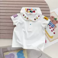 Японская MK Baby Plems 25 Amoi Cute Navy Little Bear Resort Ветер с короткими рукавами и воротником 7068