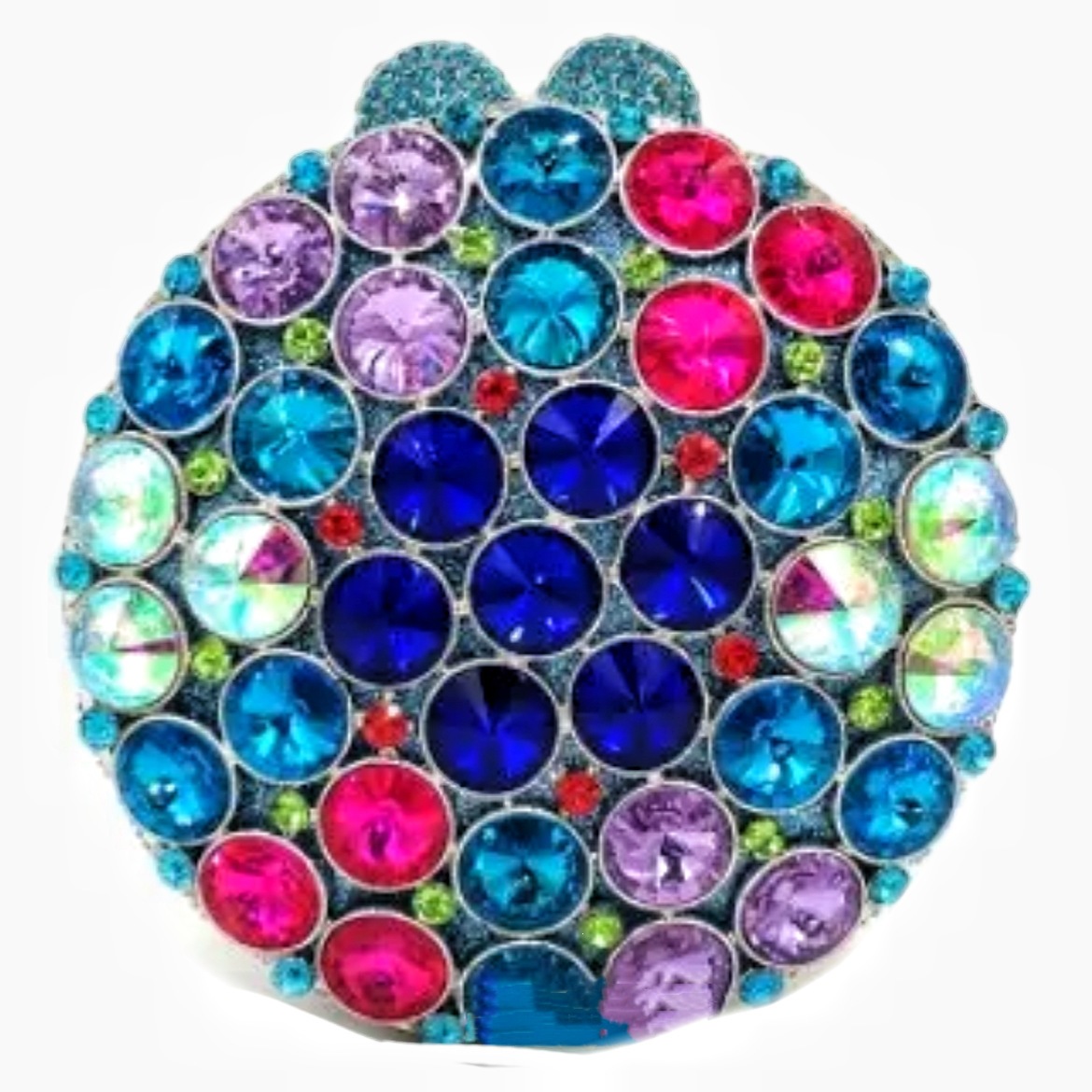 Selección estricta de bolsas de cena con diamantes transfronterizos, bolsas de mano de diamantes redondas, bolsas de banquete europeas y americanas, bolsas de mujer, embrague de piedra.