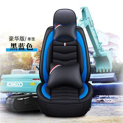 Universal seat cover, Model for Caterpillar, Kobelco - blue-deluxe-edition-single-seat