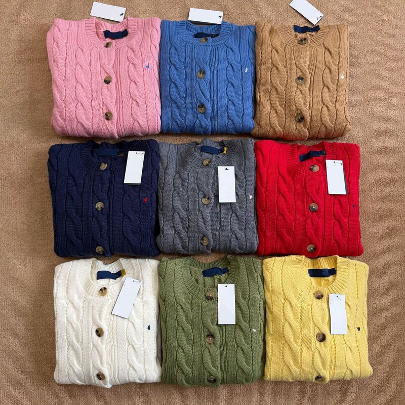 Scannable Qr Code 90% Wool/10% Cashmere/High-End Pony Embroidery Autumn and Winter Knitted Cardigan with Cable Pattern for Women Scannable Qr Code 90% Wool/10% Cashmere/High-End Pony Embroidery Autumn and Winter Knitted Cardigan with Cable Pattern for Women