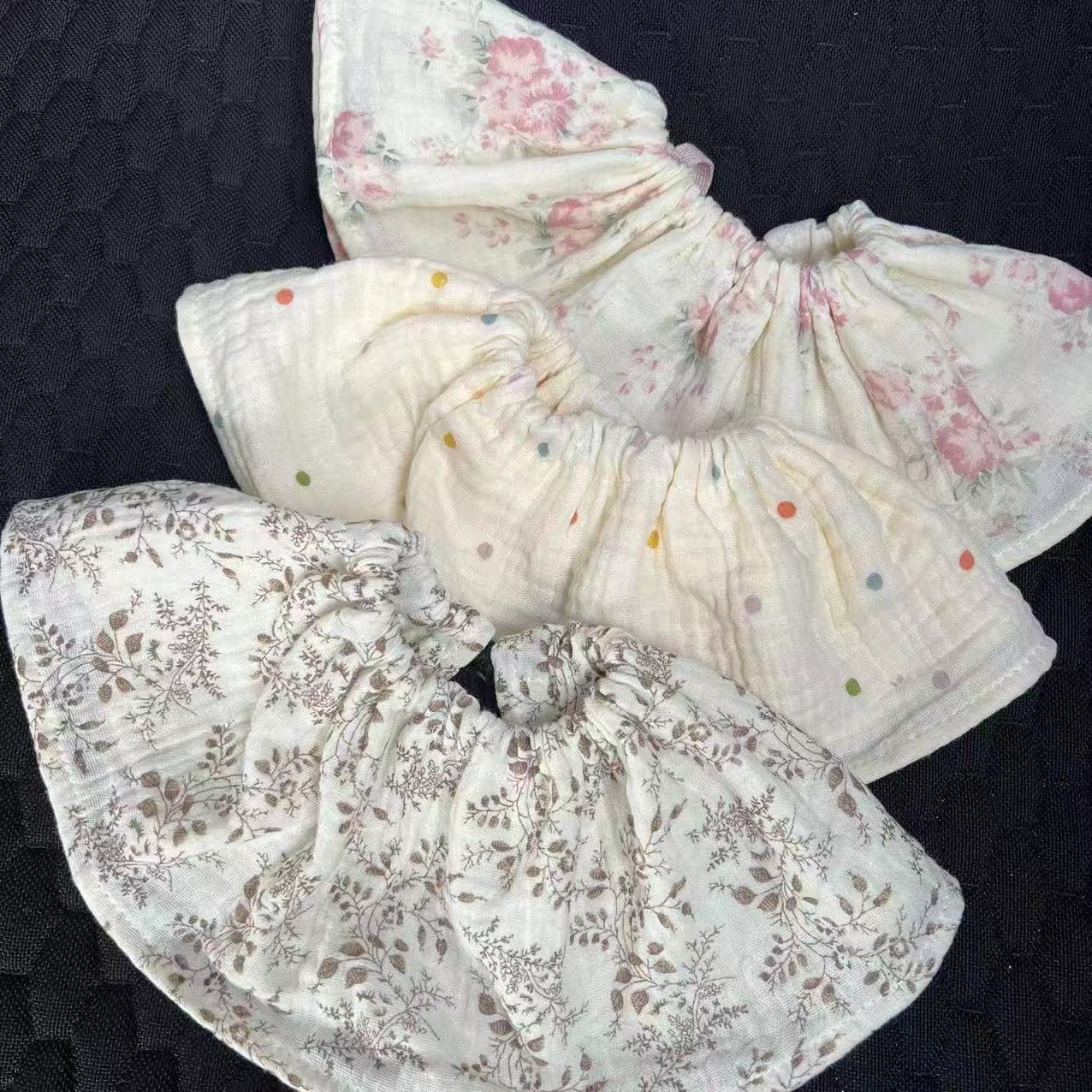 Category a Baby Infant Absorbent Saliva Towel Pure Cotton Gauze Newborn Bib 360 Degree Enlarged Drawstring Tie Style