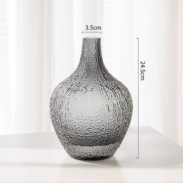 European Simple Belly Belly Glass Vase Snow Willow Silver Willow…