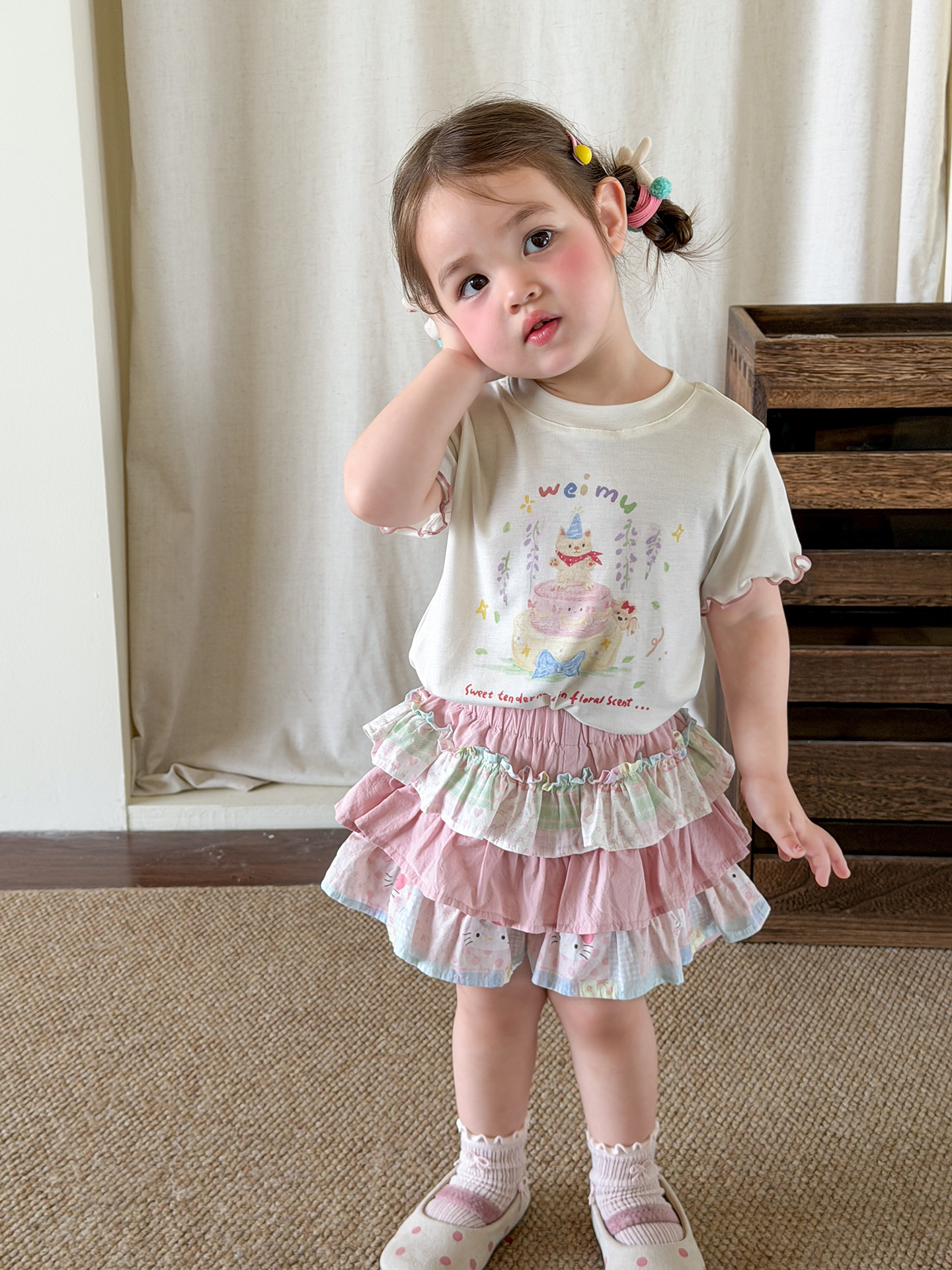 Caña de azúcar de pera ropa infantil niñas falda de torta de verano delgada 2026 vestido de pastel de niños clase A vestido corto bebé