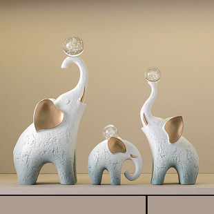 Quiet Style Light Luxury Artistic Elephant Auspicious Ornaments Homestay Office Entrance Living Room TV Cabinet Countertop Decorations