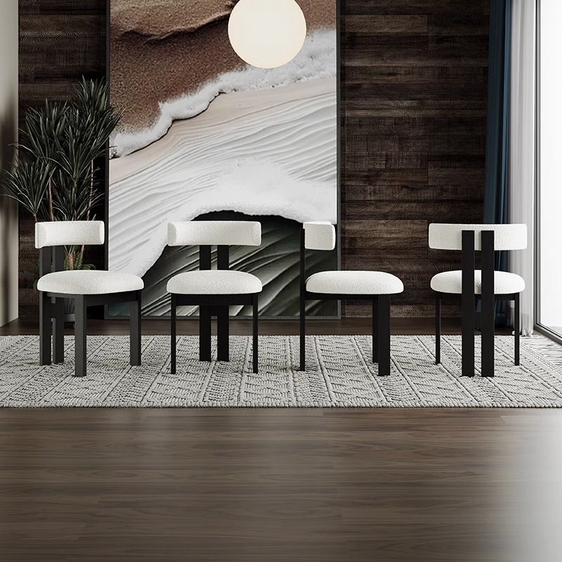 Silla de comedor de estilo antiguo francés, casa, hotel, restaurante, bolsa suave, silla de madera maciza, negociación de lujo ligero, taburete de maquillaje informal