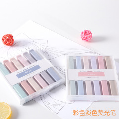 New creative eye protection highlighter 6-color set Morandi color square marker ins student marker pen