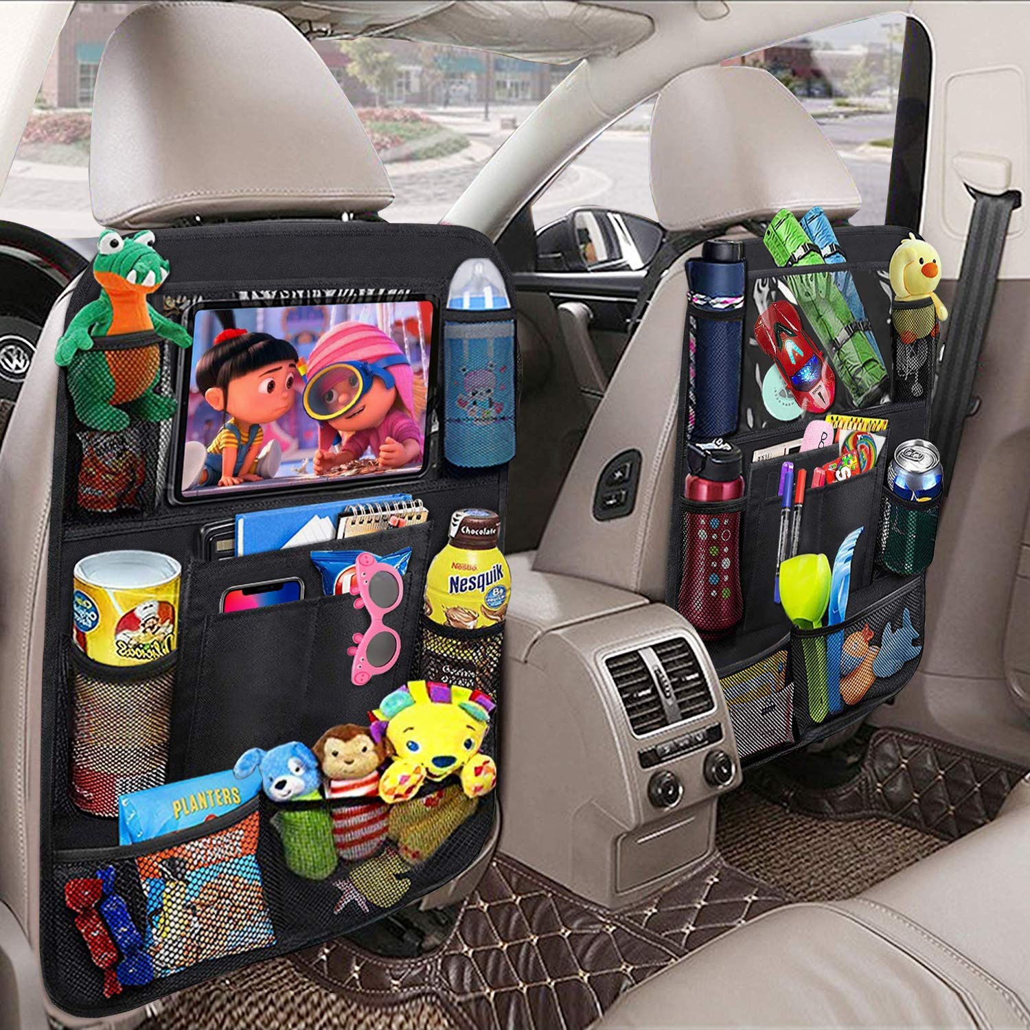 Multifunctional Oxford Cloth Organizer Tablet Holder Car Seat Back Storage Bag_voghion.com