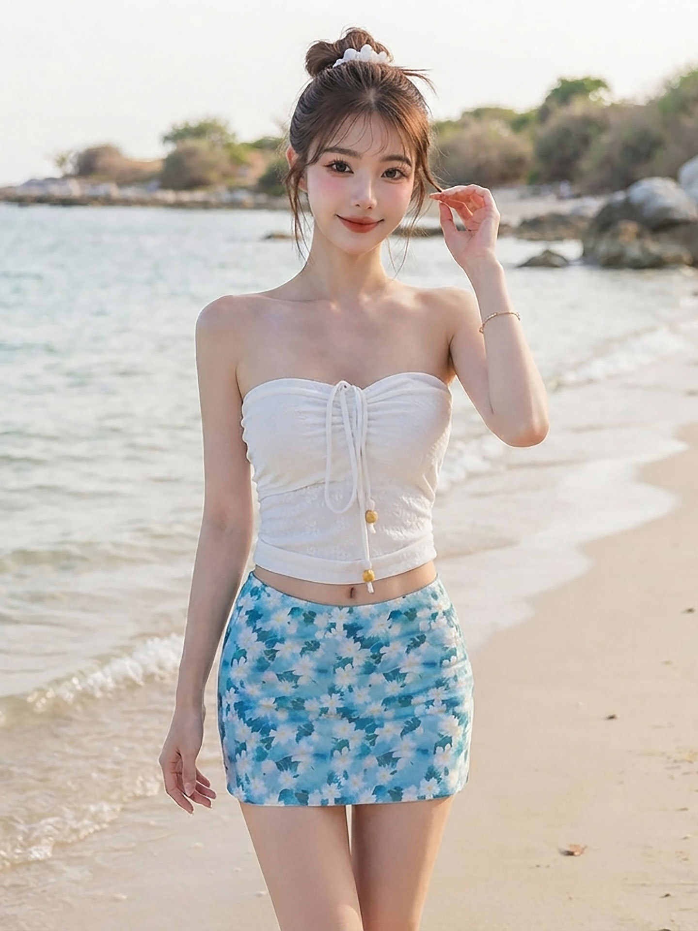 Bikini con Tirantes para Mujer de Poliéster Secado Rápido para Playa y Aguas Termales image 4