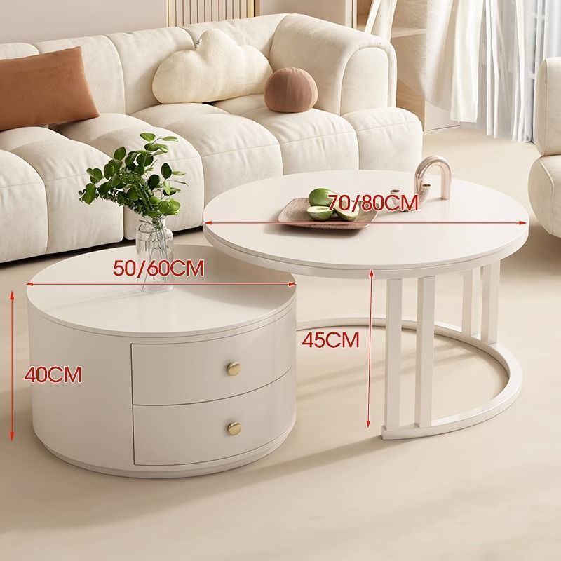 Tabla de té de roca de viento de crema, sala de estar pequeña, mesa de té de estilo explosivo, mesa de té redonda moderna y lujosa, combinación de mesa de té