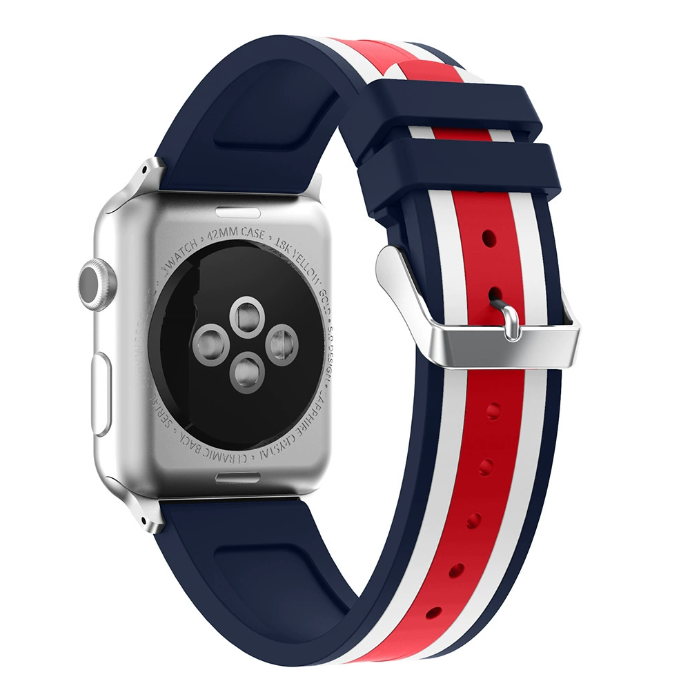 Apple, силиконовый двухцветный ремешок для часов, три цвета
