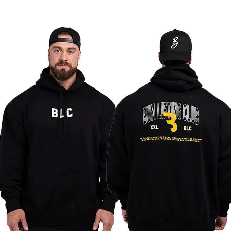 Men's Gym Fitness Hoodie Autumn Long Sleeve sudadera con capucha de talla europea transfronteriza