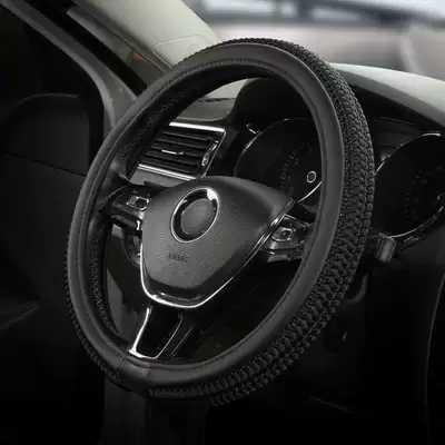 Ice Silk Car Steering: Steering wheel cover - distinguished-ice-silk-pure-black-high-quality-default