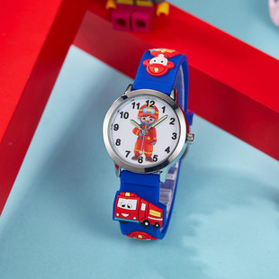 New Children's Luminous Needle Firefighter Quartz Electronic Watch Cross-border Hot Boys and Girls Cartoon Quartz Watch in stock
