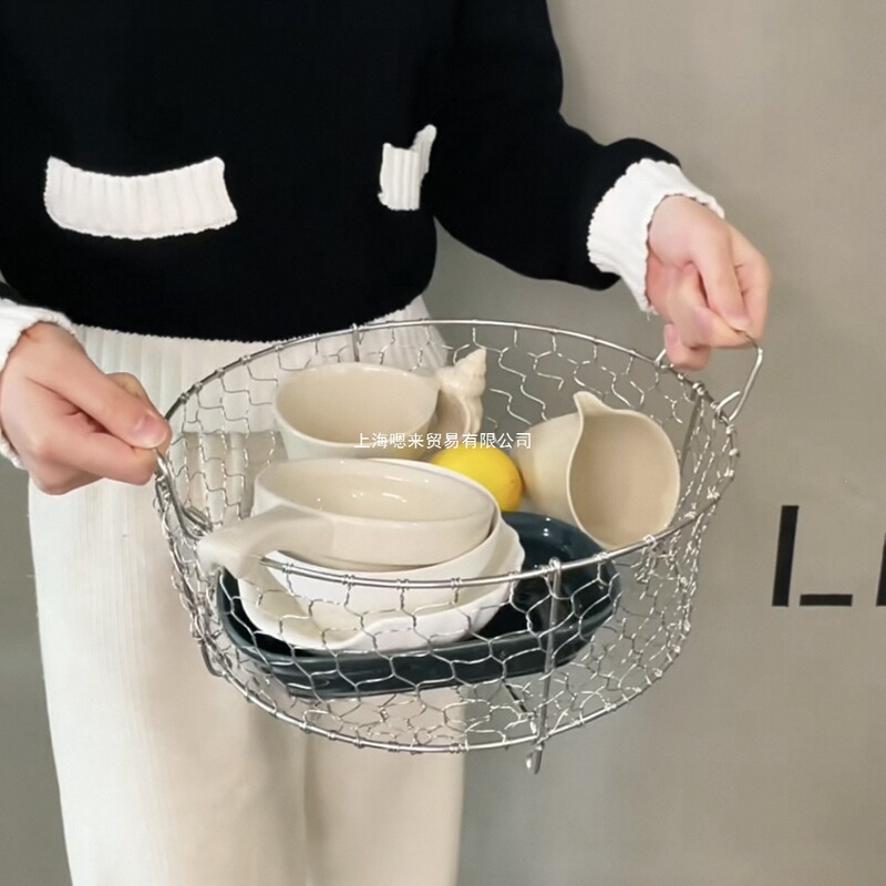 Baskets for Dishes, Fruits, and Miscellaneous Items; Woven Baskets; Storage Baskets; Plates; Cutlery Storage Baskets; Stainless Steel Draining Baskets; Kitchenware