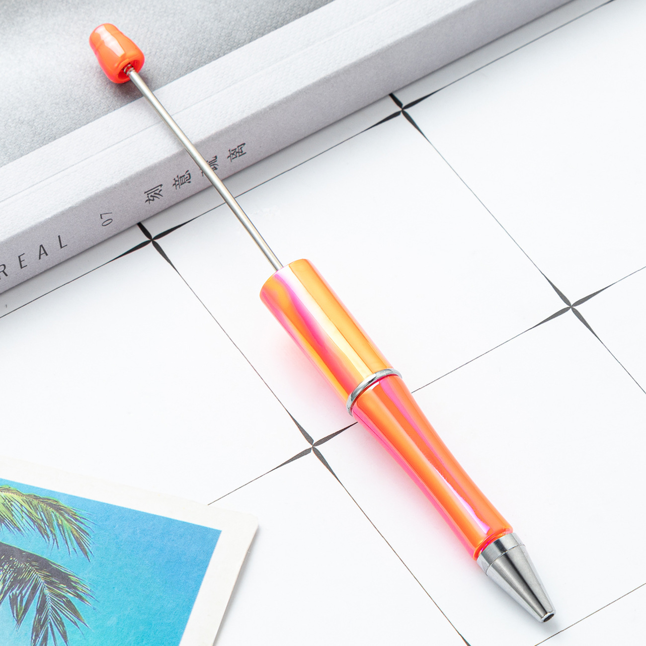 Inventario de bolígrafo de plástico mayorista creativo DIY manuales bolígrafo de plástico UV gradiente nuevo bolígrafo de bola