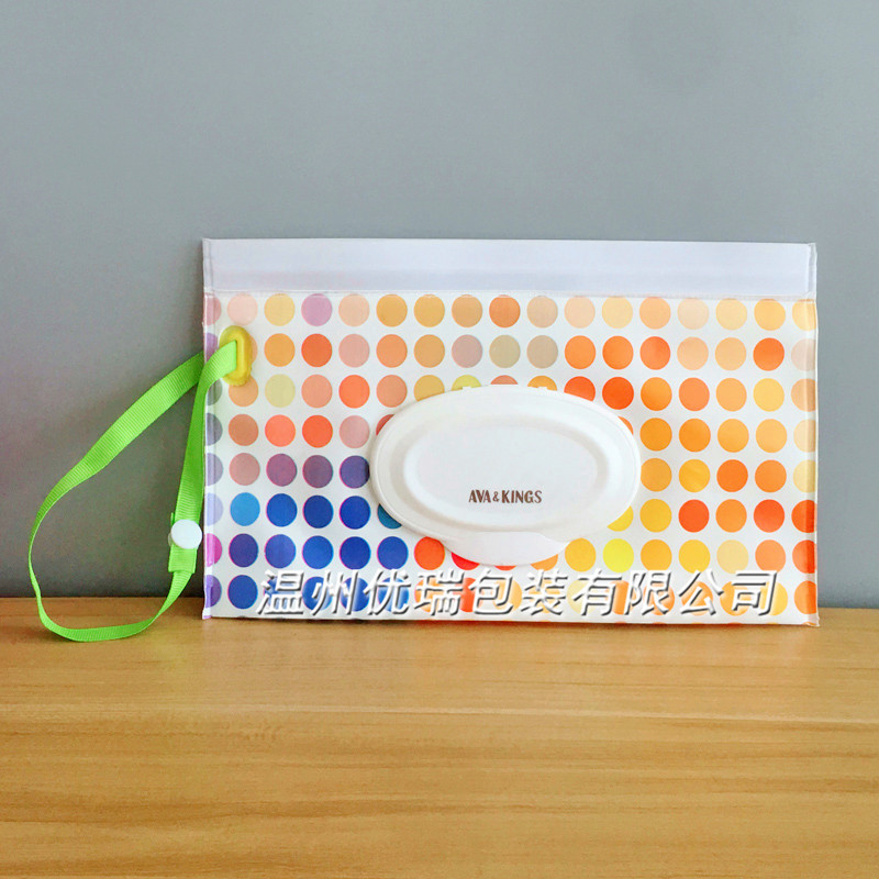 定制EVA抽取式自封湿巾袋 彩印EVA手提包装袋 乳白磨砂P