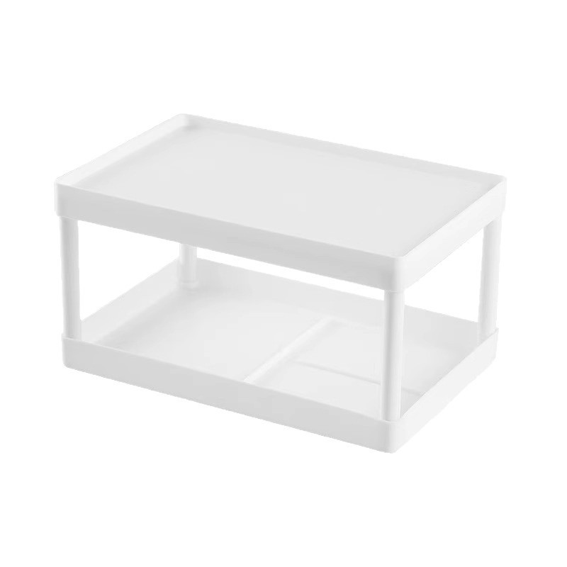 Estante de escritorio Dormitorio de doble capa Cosméticos Estante de almacenamiento de artículos diversos de oficina Estante de acabado pequeño