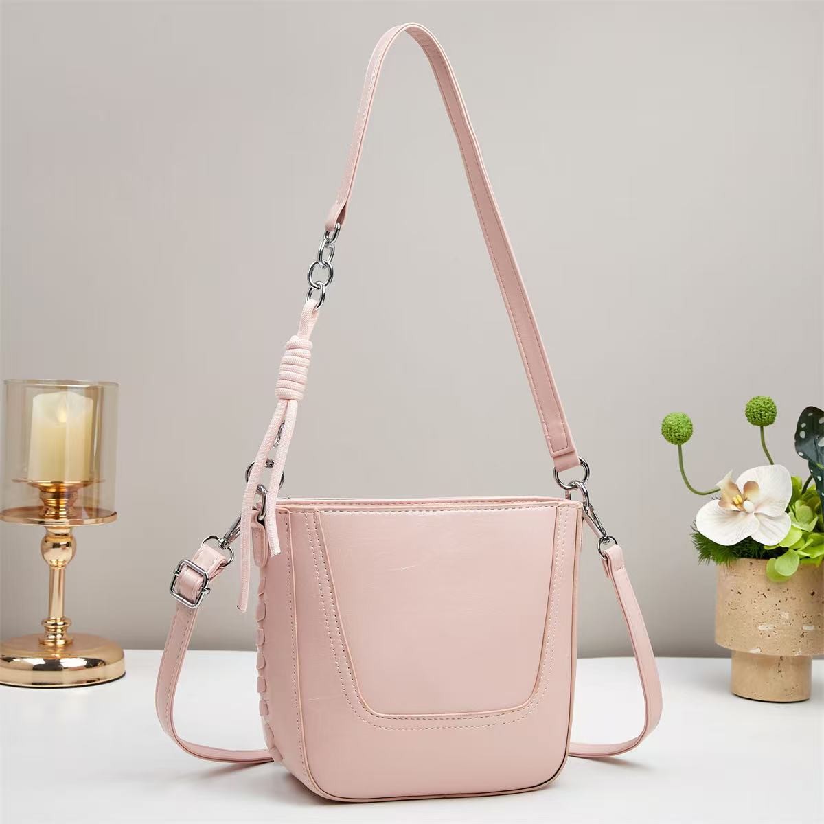 Bolsa de cubo retro para mujeres 2025 nuevo tipo bolso de hombro único bolso de mano casual bolso de transporte cross-border image 5