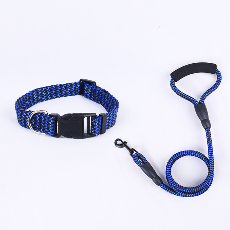 Wholesale W-pattern nylon pet dog harness walking leash set of three, suitable for small, medium, and large dogs, dog harness chest and back leash
