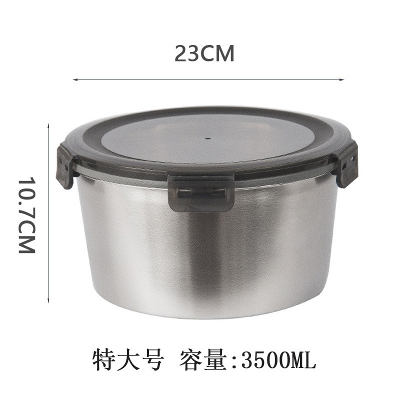 304不锈钢保鲜盒316可微波炉明加热圆形密封可冷冻上班便携带饭盒|undefined