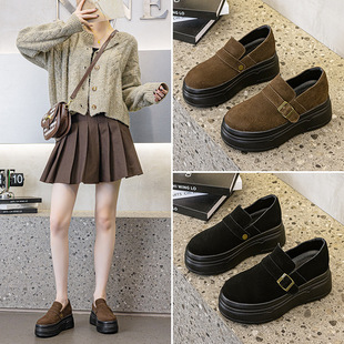 2024 new thick-soled snow boots women's winter fleece-lined Mao Mao shoes small Lefu cotton shoes low boots wholesale