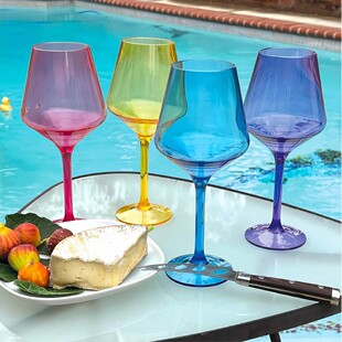 Cross-border Amazon Xiyin Hot Sale Color Red Wine Glass Environmental Protection Fall Resistance Suitable for Outdoor Party Simple Style