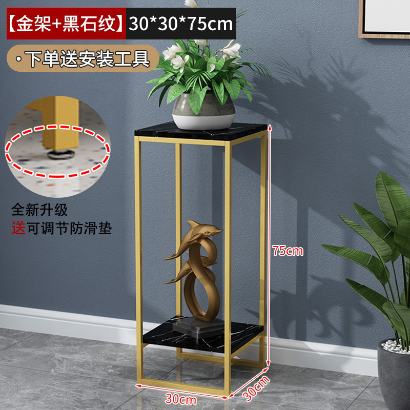 (부티크) 골드 프레임 + 블랙 스톤 패턴 30*30*75 볼드 프레임과 두꺼운 데스크탑