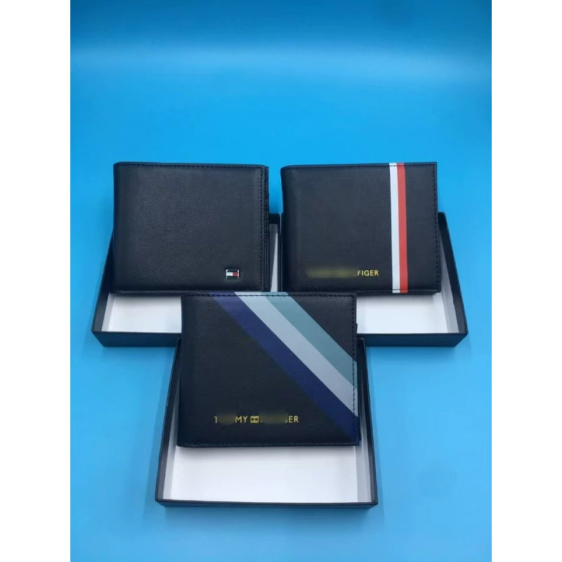 Мужской деловой короткий однотонный простой кошелек, горизонтальный держатель для карт, многослойный кошелек, прочный и легкий