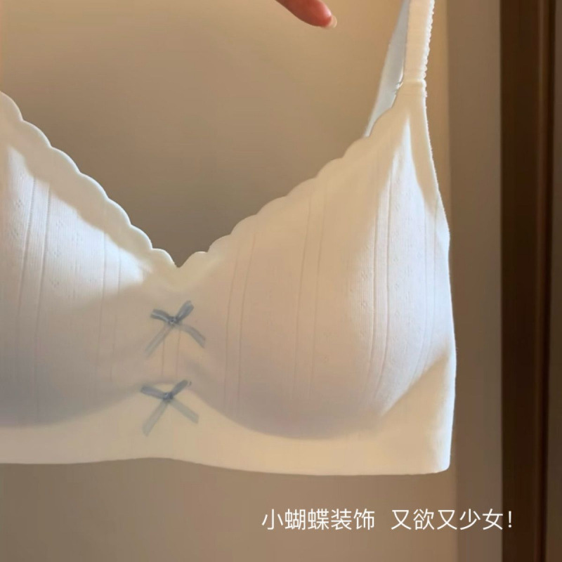 新款夏季内衣女小胸聚拢无钢圈胸罩防下垂收副乳女生舒适薄款文胸|undefined