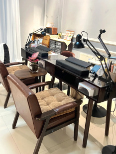 Manicure Table and Chair Set, Manicure Chair, Customer Chair, Antique Solid Wood Manicure Table, High-Sensitivity Retro Style Sofa