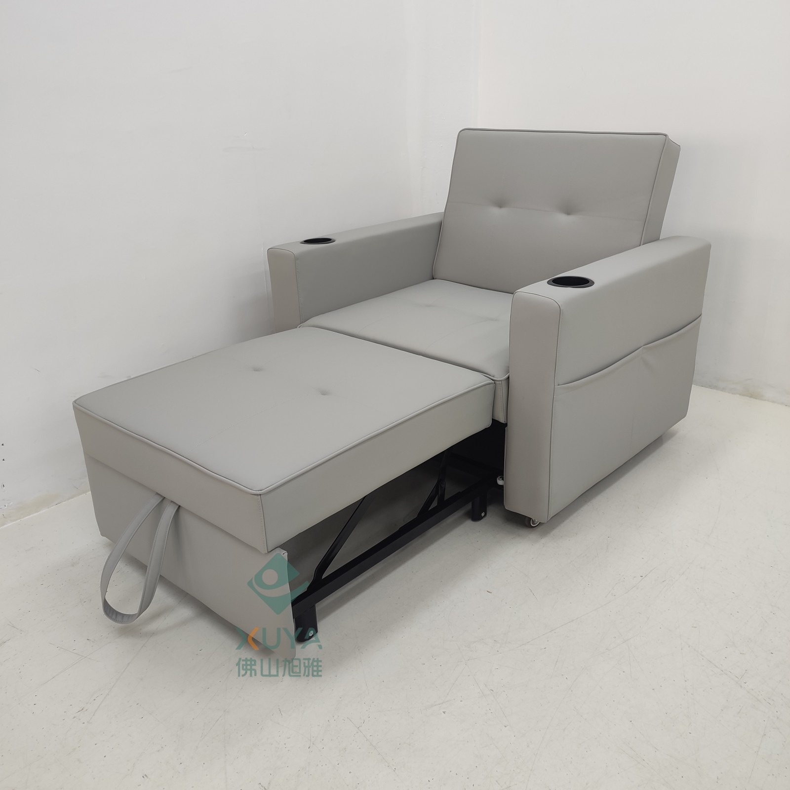 Sofá cama de cuero multifuncional para una persona, sala de estar, oficina, almuerzo, artefacto mágico con portatazas, sofá cama de cine privado
