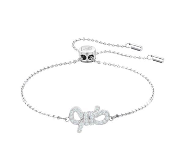 화이트 골드 보우 팔찌