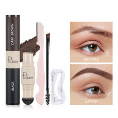 Pudaier Amazon double-headed eyebrow powder does not smudge three-dimensional dyeing eyebrow cream repairing hairline shadow powder wholesale