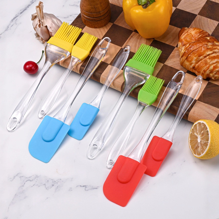 定制硅胶刮刀油刷2件套烘焙油刷刮刀套装彩卡OPP包装烘焙工具