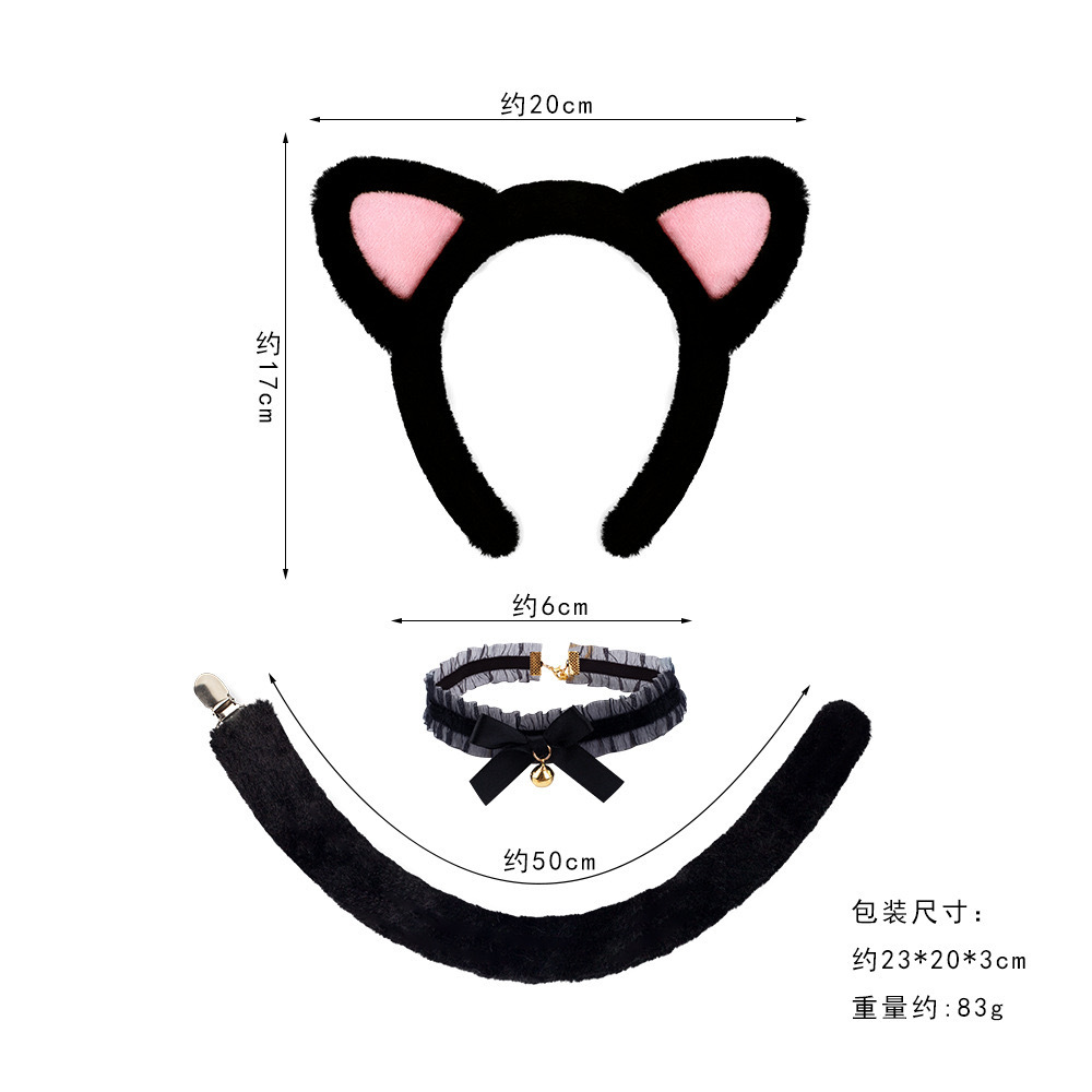 Diadema de Halloween estilo coreano, linda con orejas de gato de peluche, para lavarse la cara, diadema para moño de pelo de zorro, coletero