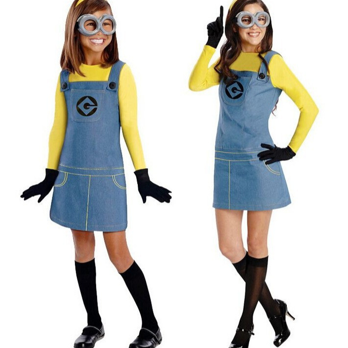 Halloween costume for children, yellow Minion cosplay costume, animated cartoon, cartoon, The Dark Knight, performance outfit