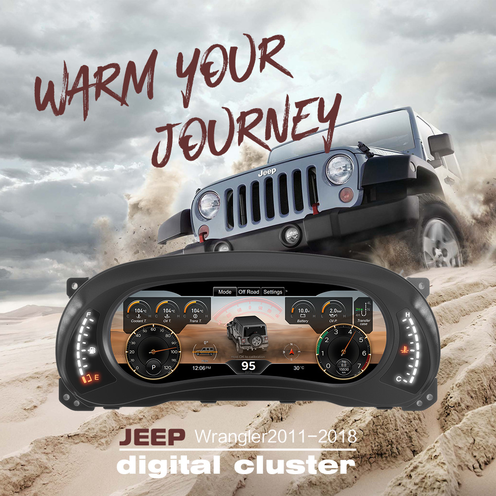 Suitable for Jeep Wrangler 2007-2023, Modified and Upgraded Full Lcd Instrument Panel
