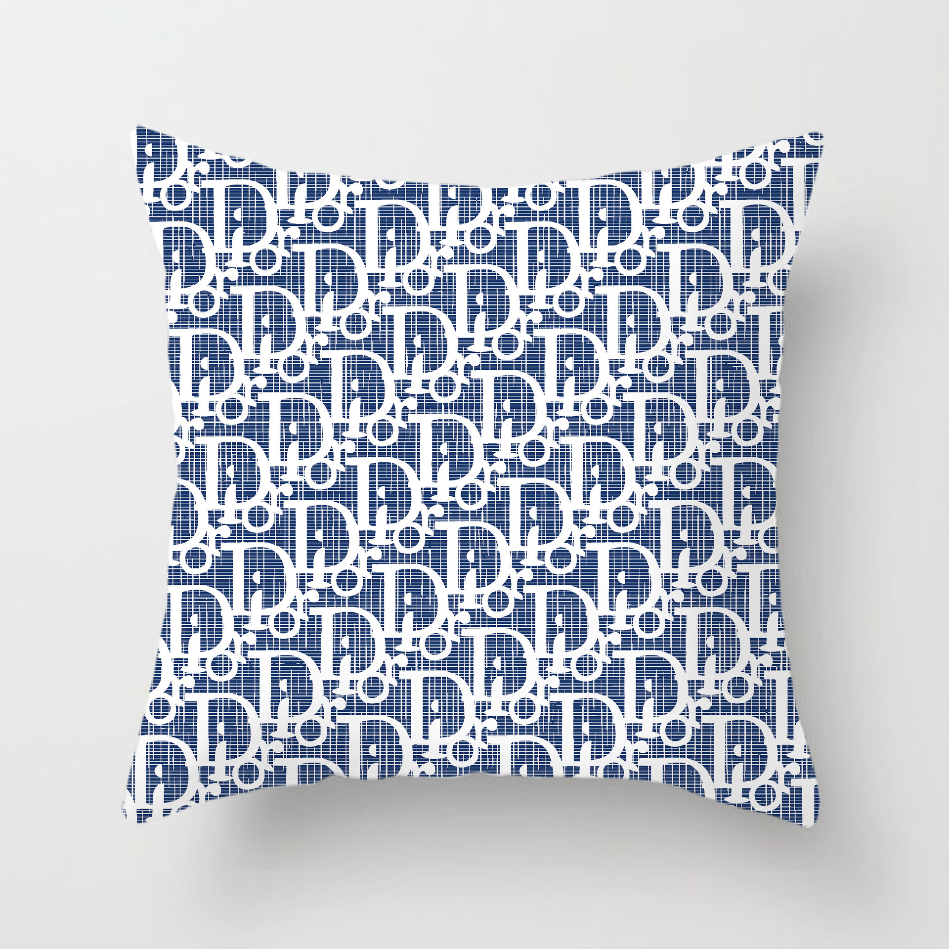 Cross-border AliExpress logo de marca europea y americana logo estilo de lujo ligero estilo cuadrado moda sala de estar sofá funda de almohada de felpa corta