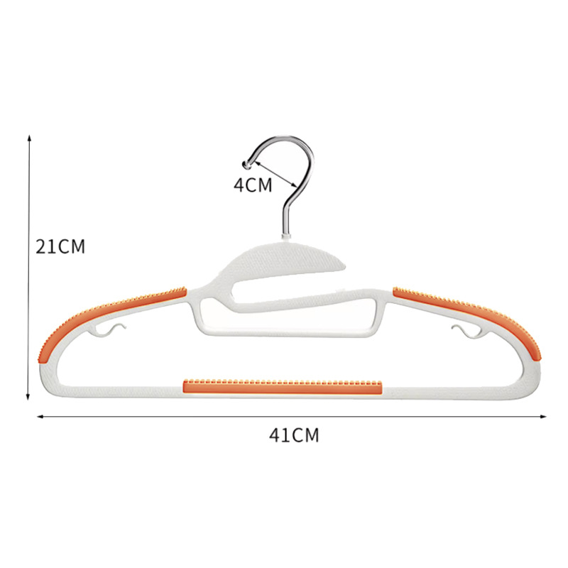 家庭用衣類ハンガー、跡が残らない滑り止め付きプラスチック製二段式乾湿両用衣類ハンガー、物干しハンガー、ダブルハンガー