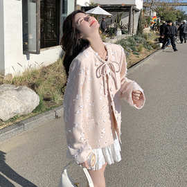 设计感立体花朵粉色外套女2025春秋新款小香风名媛气质甜美减龄