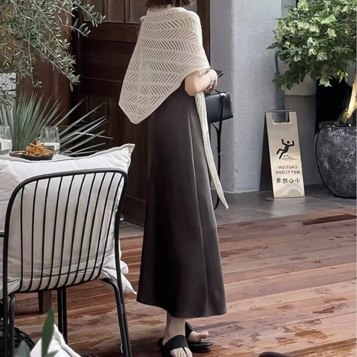 Lightweight Knitted Triangle Shawl Cover-up For Women Summer_voghion.com