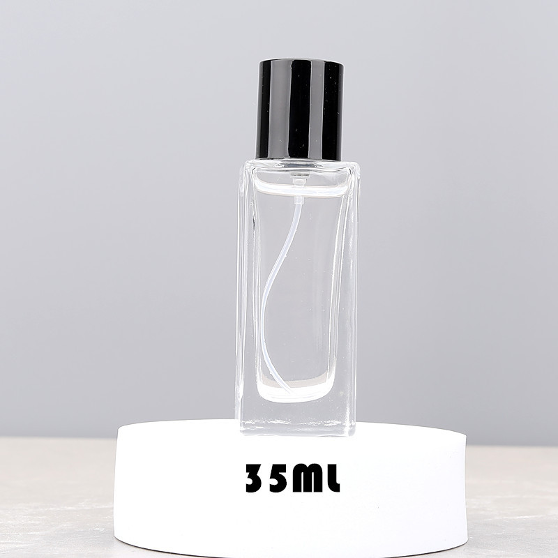 Bayoneta cuadrada de 35ML; cubierta de plástico negro; vidrio