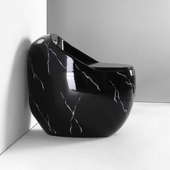 潮州陶磁器便器家庭用トイレの彩色卵の形の横に並ぶ普通の便器便器の水タンクの詰まり防止と輸出