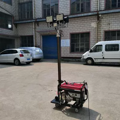 Lifting and moving lighting vehicle, flood prevention and emergency power generation and lighting vehicle, automatic lifting work light
