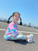 Children's fashionable T-shirt, jacket, gradient, loose fit, with short sleeve, for 3-8 years old