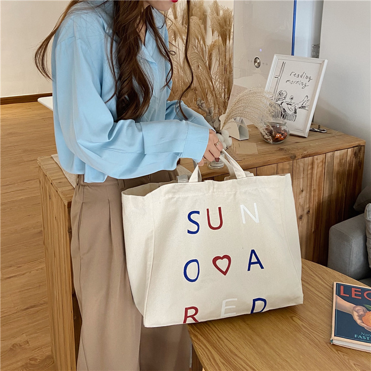 03295 Casual canvas bag, cute girl Japanese style bag, Harajuku chic student large capacity single-shoulder bag undefined