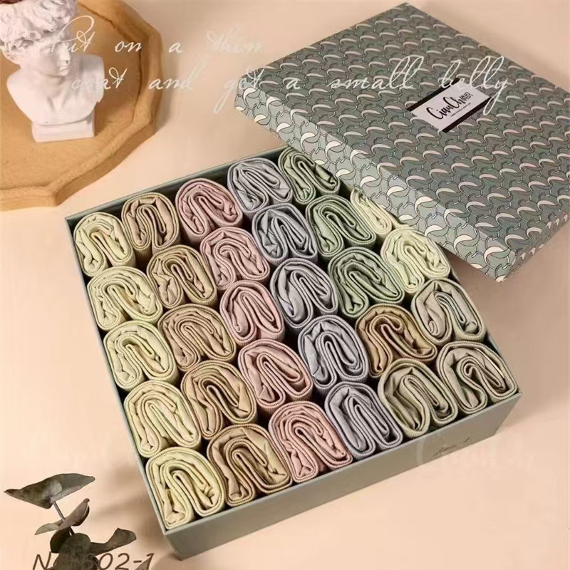 俏织602soso裤春秋马卡龙色中腰蕾丝边内裤纯色三角裤透气提臀|undefined