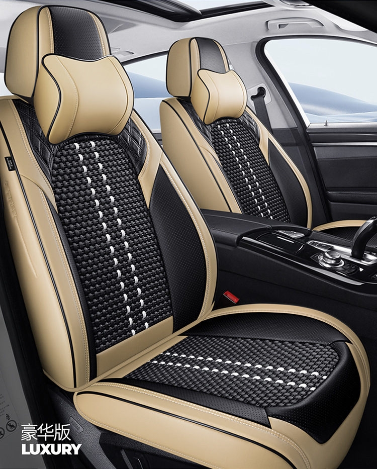 2025 Manufacturer Wholesale New Nappa Leather Diamond Seat Cover Ice Silk Four-Season Universal Car Five-Seater Cushion Seat Cover