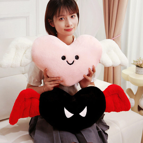 Cross-border Halloween Angel Devil Pillow Plush Toy Love Wings Doll Doll Sofa Pillow Wholesale