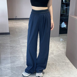 Спортивные легкие и тонкие быстросохнущие штаны для отдыха для йоги, высокая талия, по фигуре, свободный прямой крой